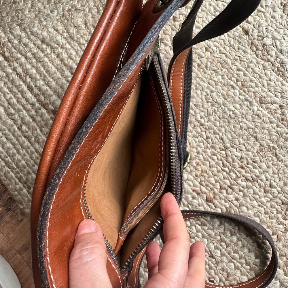 Patricia Nash Leather Crossbody Bag - Chestnut Brown - Picture 8 of 12
